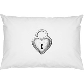 Azeeda 2 x 'Herzförmiges Schloss' Kissenbezüge aus Baumwolle (PW00039913)
