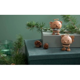 Hoptimist - Scandinavian Design - Christmas Figurine - Small Angel Bumble - Height: 7.5 cm - Oak