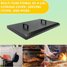 HECASA Griddle Hard Top Lid Black Grill Cover with Handle Outdoor Home BBQ Hood for 36" Front or Rear Grease Griddle 36 Inch
