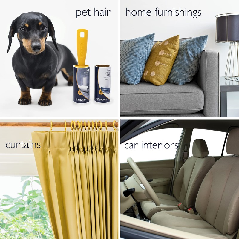 Korbond Lint Roller and Refill Set - 451 Sheets -