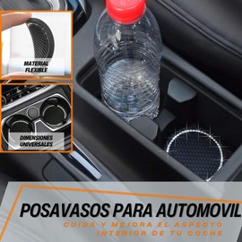 Genérico Set Posavasos Universales para Vehículos Portavasos Antiderrames Silicona Coche Carro Antideslizante Universal Paquete Piedras Brillosas (4)