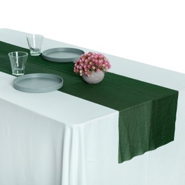 MDS Pack of 25 Wedding 12 x 108 inches Chiffon Table Runner for Wedding, Decorations for Birthday Parties, Banquets, Graduations, Engagements, Runners fit Rectangle, Round Table - Hunter Green