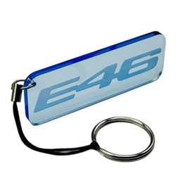 BlackStuff Key Fob Compatible with E46 3 Series 316 318 320 323 325 328 330 335 Acrylic with Metal Ring, Blue neon, Unit size