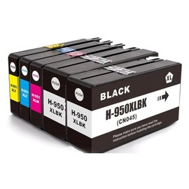 Genérico Kit 5 Colores Cartucho Compatible 950 XL y 951 XL, 2 Negros, 1 Cian, 1 Magenta y 1 Amarillo para impresoras 8100, 8600, 8600 Plus, 8610, 8615