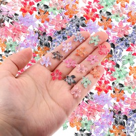 60 Pcs Flower Nail Charms 3D Flower Nail Art Charms Rhinestones Spring Hibiscus Flowers Resin Nails Gems Colorful Flowers Nails Jewelry Art Supplies for Women Manicure Dec Design DIY Crafts