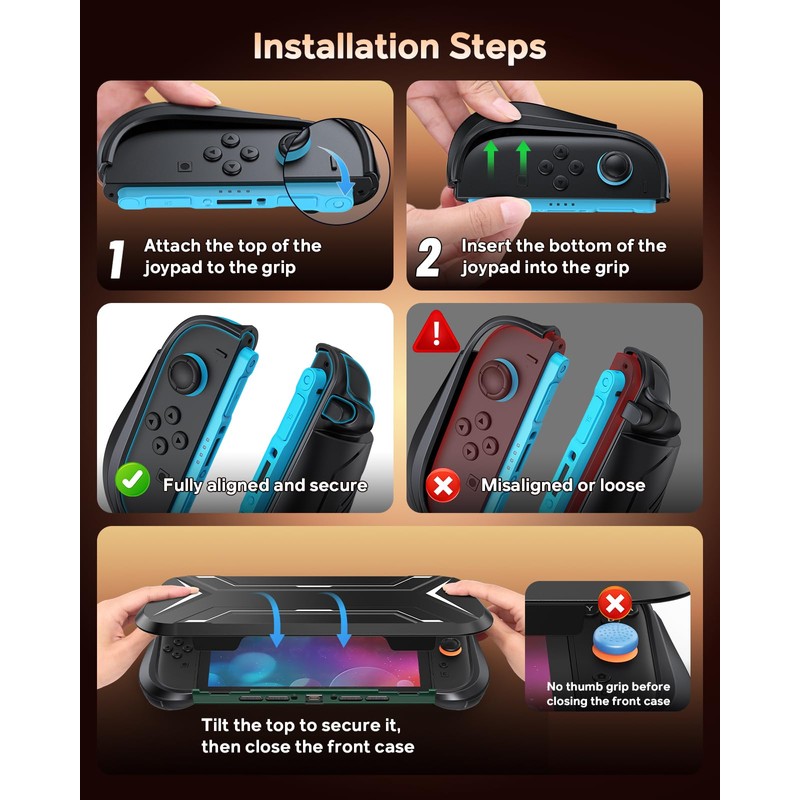 Dockable Protective Case for Switch 2 with Hard PC Front