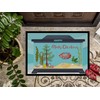 Caroline's Treasures CK4524MAT Dwarf Gourami Merry Christmas Doormat 18x27 Front