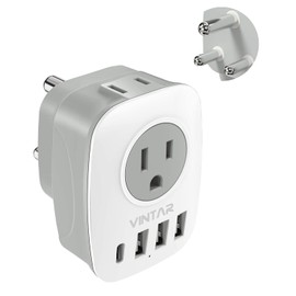 South Africa Power Adapter,VINTAR Type M Plug Adapter with 1 USB C,3 USB Ports and 2 American Outlets,6 in 1 South Africa Travel Plug Adapter for US to South Africa, Botswana, Namibia, Nepal