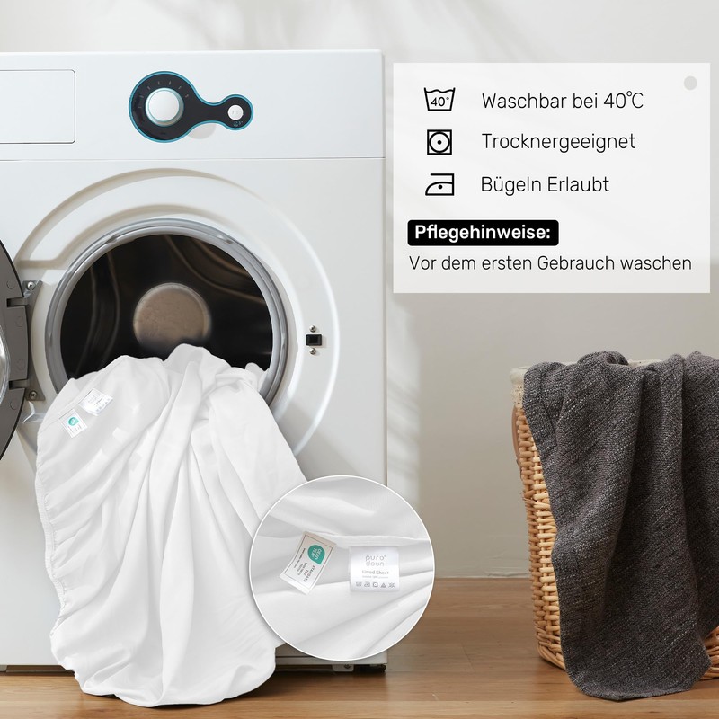 puredown Set of 2 Premium Fitted Sheets 160 x 200