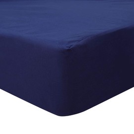 sourcing map Waterproof Fitted Sheet King Bed Size, Navy 35cm Deep Pocket with Elastic Band Bed Sheet - 152x203cm