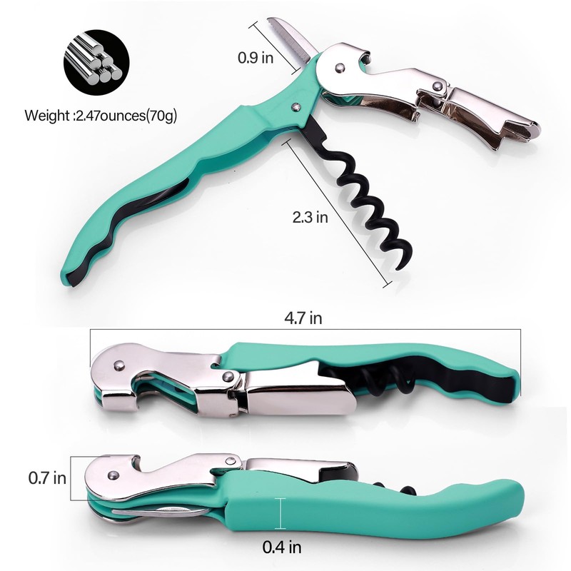 Soft Velvet Touch Waiters Double Hinge Corkscrew Wine Key Bottle