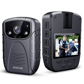 SYDYAM-V6 256GB 2K Police Body Cameras, 12Hrs Video Record IP67 Waterproof Body Cameras Have Loop Recording Function with Audio and Video Recording, BodyCam with Two 360° Clips for Law Enforcement