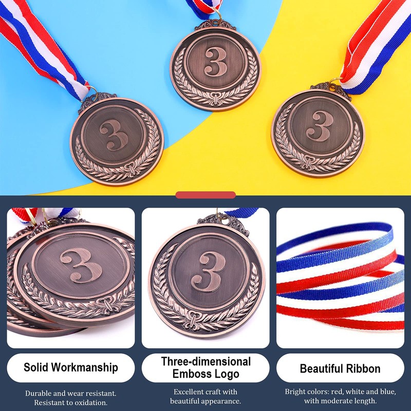 Hilitchi 5Pcs Bronze Award Medals - Olympic Style Winner Medals