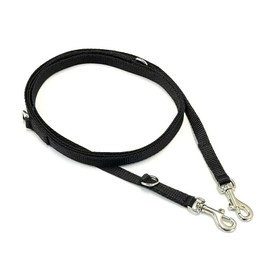 Police Style Puppy Training Lead Double Ended Puppy Leash Adjustable Multi-Functional In 13mm Webbing (Black, 8ft (2.4 Metres))
