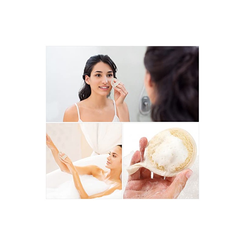 6 púas de esponjas exfoliantes para la cara, esponja limpiadora