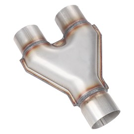 LCGP Stainless Steel Y Pipe 2.5 Inch ID Single to 2.25'' Inch ID Dual Exhaust Adapter Connector 10" Overall Length