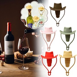 Silicone Wine Stopper, Cowboy Shaped, Reusable Leak Proof Bottle Cap Sealer (Red)