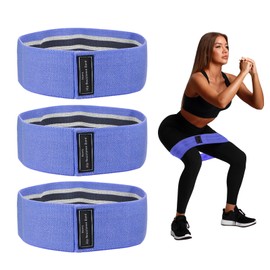 PATIKIL 3 Pieces Booty Resistance Bands for Working Out Non-Slip Workout Fabric Resistance Loops Elastic for Women Men Hip Leg Gym, Dark Purple(Heavy)