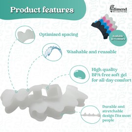 PEDIMEND Toe separator, Toe spacers, Gel Toe Separators, Bunion Correctors, Toe Spacers Toe Straightener Toe Stretcher Big Toe Correctors Toe Separator (White)