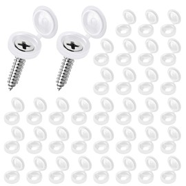 guangyuan Screw Covers 100pcs White Plastic Screw Cap Hinged Fold Over Caps Rubber Dust Washer Flip Tops for M4-M8 Screw