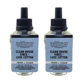 Bath and Body Work Clean House Vibe - Luxe Cotton Wallflowers Fragrance Refill 2 Pack