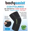 Bodyassist Compression Knee Sleeves, Athletic Support Brace, 2 Pack, Black