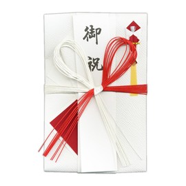 Sugako Kogyo Kin 2022 Ceremonial Bag, Gold Seal Danki Paper Box, Red and White, 10 Pieces, Flower Knot