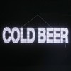 38"x10" Large LED White Cold Beer Sign for Business and