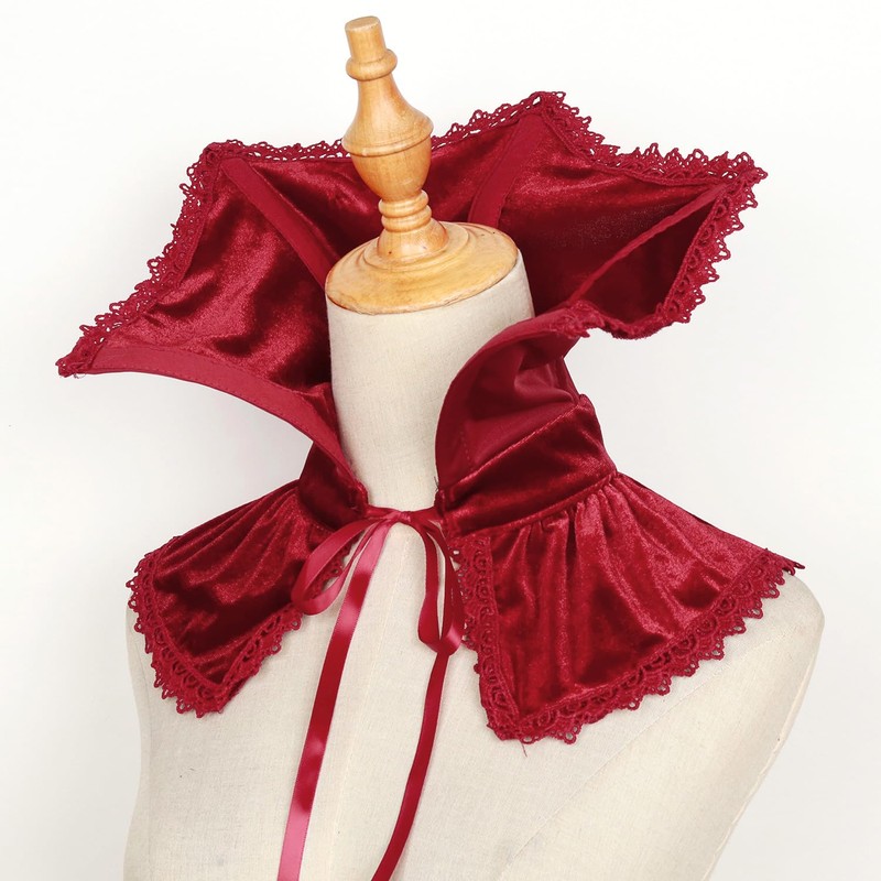 keland Victorian Black Ruffle Collar Retro Gothic Cosplay Costume Accessory,