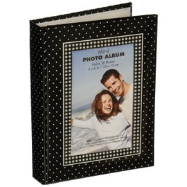MBI 802035Brag Book with Frame 36 Pocket 4"X6"-Black with White Dots
