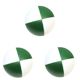 3 x Pro 76g Cascade Mini Juggling Balls - Small Sized Quality Thud Juggling Balls & Bag - Set of 3 Juggling Balls (Green and White)