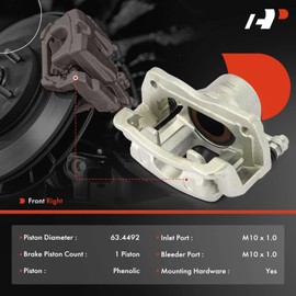 A-Premium Disc Brake Caliper Assembly with Bracket Compatible with Select Hyundai and Kia Models - Santa Fe 2010-2012, Sorento 2011-2013 - Front Right Passenger Side