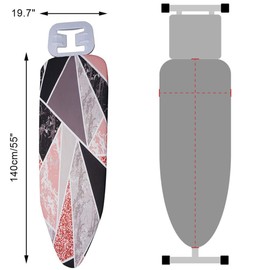 Ironing Board Cover and Pad Extra Thick Padding 19 X 52 Inch Fits Large and Standard Boards, Pads Resist Scorching and Staining, Elastic Edge Covers, No Fasteners Needed (1)