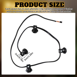 Riakrum 4 Light, E12 Candelabra Socket Harness Set, E12 Light Bulb Socket Lamp Base 75w 127v, Each with Phenolic Ring and 18/2 Wire Leads