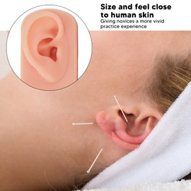 Silicone Ear Model, 3Pcs Silicone Ear Model Soft Flexible Right Ear 3 Colors Easy to Use Reusable Human Ear Model Simulated Ear for Ear Piercing Training and Earrings Display