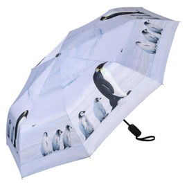 VON LILIENFELD Umbrella Pocket Umbrella Penguin Windproof Open-Close Automatic Stable Lightweight Compact, gray, Means
