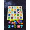 Unbranded alphabet and numbers wooden puzzle