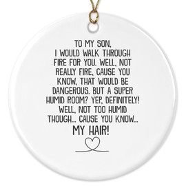 22Feels Son Gift Christmas Ornament Walk Through Fire Boys Mens Tree Decoration to My Kid Child Xmas Present Idea from Mom Dad