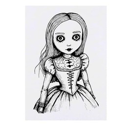 Azeeda 'Spukpuppe' Temporäres Tattoo - Hautfreundlicher & Ungiftiger Abziehbild · Wasserfest (TO00075657)