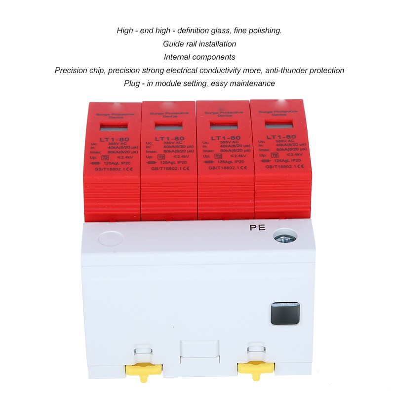 4P LT1‑80 Surge Protector 80ka Protection Module Appliances Low Voltage