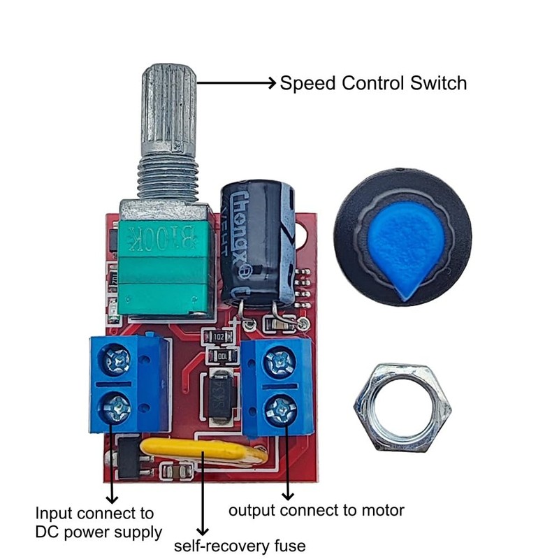 Haldzemo Mini DC Motor PWM Speed Controller Module DC 3V-35V