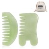 Jade Comb, 2 Pieces, Natural Gua Sha Stone Jade Comb