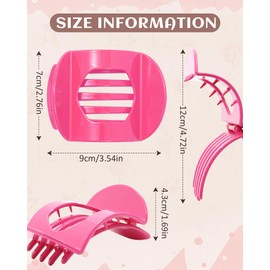 CHLINS 6 PCS Flat Hair Clips for Women Medium Non-slip Flat Claw Clip Strong Grip Hair Claw Clips Hair Barrettes for Thin Hair (Orange+Lavender+Pink+Ginger+Rose Red+Light Blue)