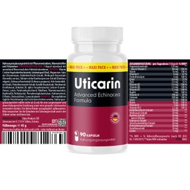 Uticarine Capsules with Plant Extracts, Minerals for Men and Women, 90 Capsules per Tin and Vitamins 1 x