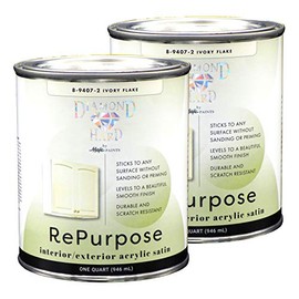 Majic Paints Interior/Exterior Satin Paint, RePurpose your Furniture, Cabinets, Glass, Metal, Tile, Wood and More, Ivory Flake, 2-Quart