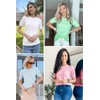 Arach&Cloz Womens Spring Summer Tops 2025 Fashion Short Sleeve Sweaters