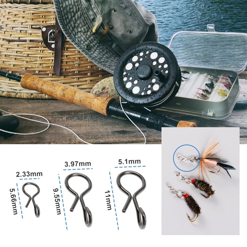 Be In Your Mind 90 Pieces Fly Fishing Snaps Stainless