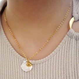 HUASAI Seashell Necklace with Starfish Pendant Charms Layered Ocean Necklace for Women Shell Starfish Beach Necklaces Jewelry Gift