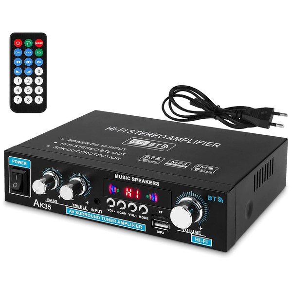 Bluetooth Amplifier Hi-Fi Stereo Amplifier - 2 Channel Mini Audio
