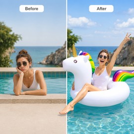 Inflatable Unicorn Pool Float for Summer Fun – Thick PVC Swimming Ring for Beach Trips, Pool Parties & Water Play